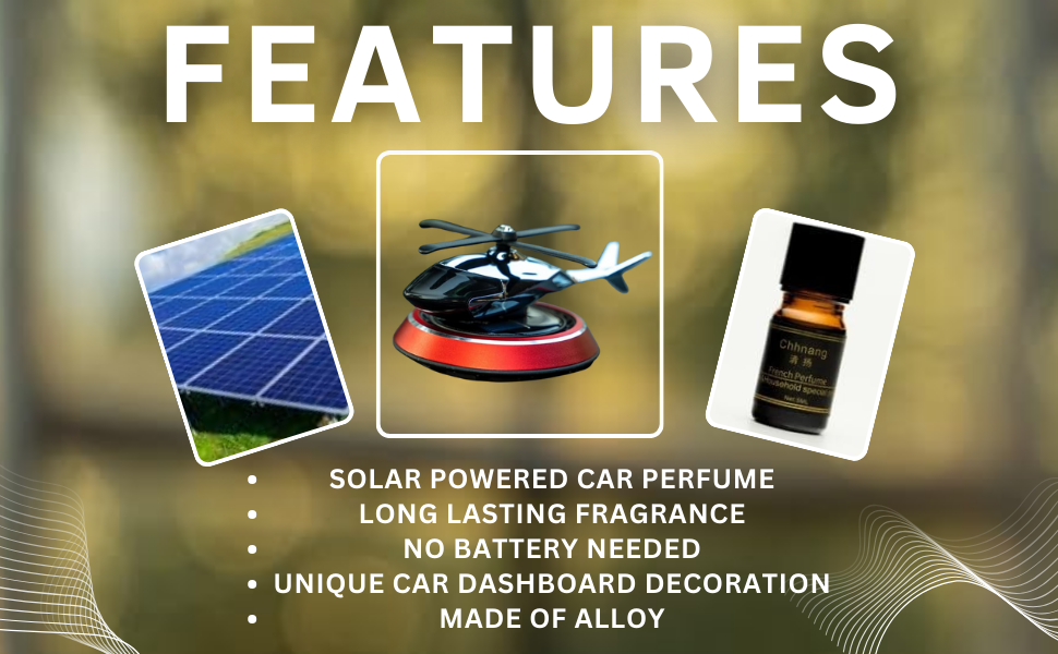 Solar Powered Helicopter For Interior Dashboard With Aroma Diffuser Oil
