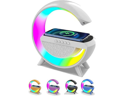 BT2301 LED Wireless Charging Speaker with RGB Light, 7-Colour Selection, FM Radio, Bluetooth Music Player