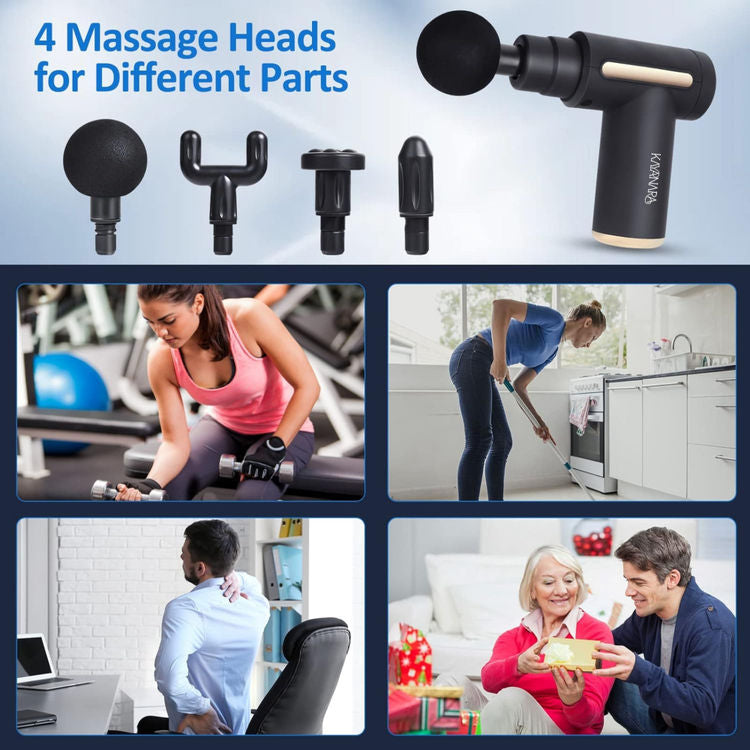 Full Body Gun Massager for Pain Relief with 4 Attachments