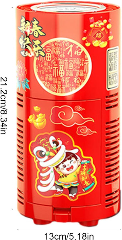 Kids Electric Bubble Machine with LED Lights and Music Automatic Firework Bubble Toy (80ml Solution Included) Portable for Indoor and Outdoor Birthday Parties, Weddings, Camping