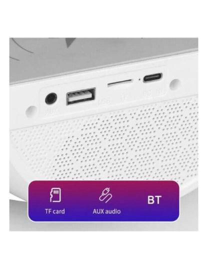 BT2301 LED Wireless Charging Speaker with RGB Light, 7-Colour Selection, FM Radio, Bluetooth Music Player
