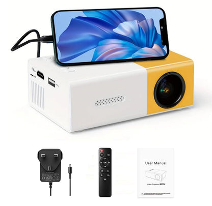 Portable LED USB Mini Projector, 24-60 inches Home Theater, Video Projector, Suitable for Outdoor Recreation and Home Theaters