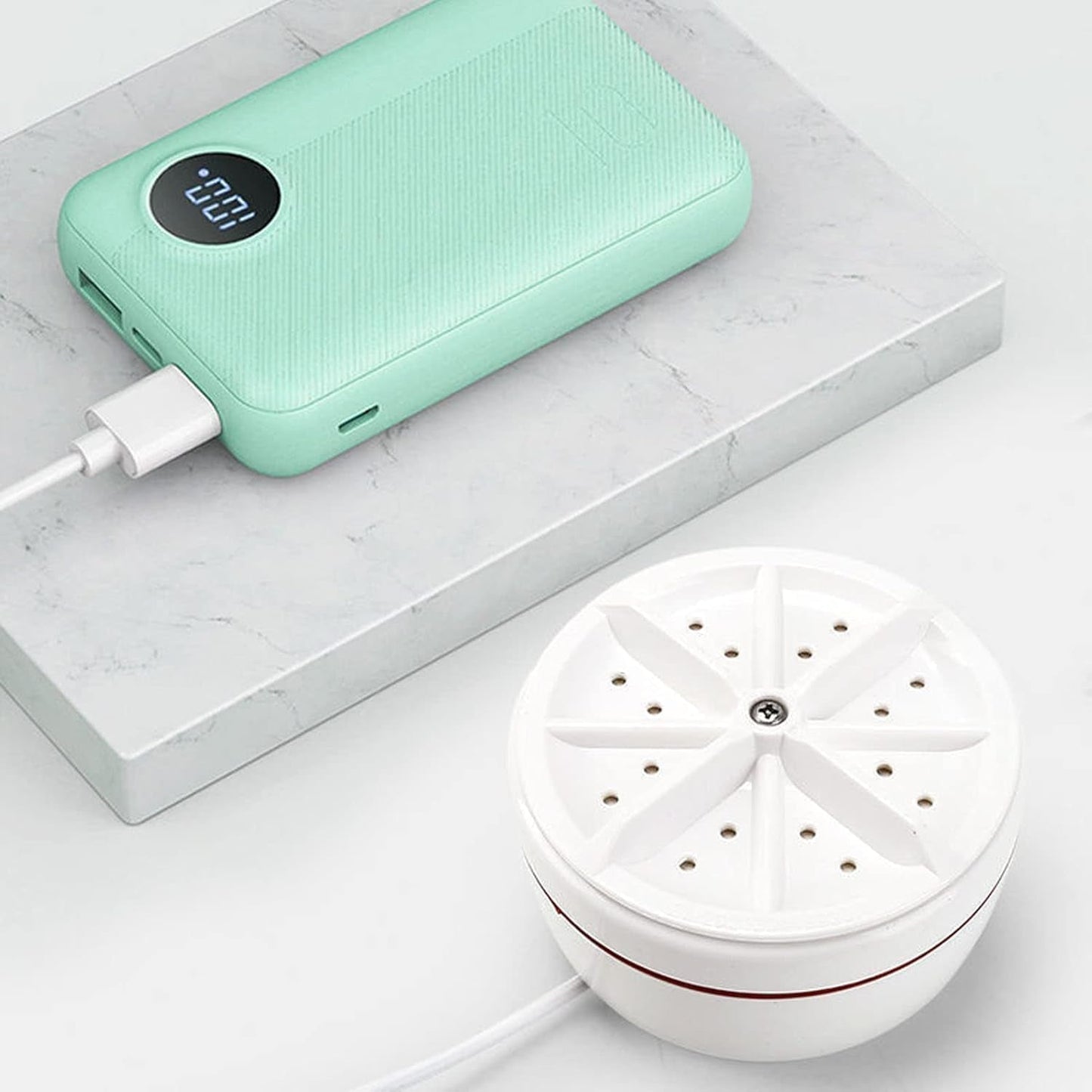 Mini Washing Machine With Turbine and Door Hinge - Ultrasonic Lightweight Turbo Washer With USB Cable for Home, Camping, Dorms, Business, College Rooms