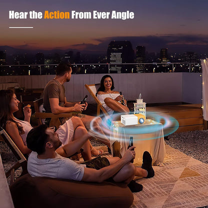 Portable LED USB Mini Projector, 24-60 inches Home Theater, Video Projector, Suitable for Outdoor Recreation and Home Theaters