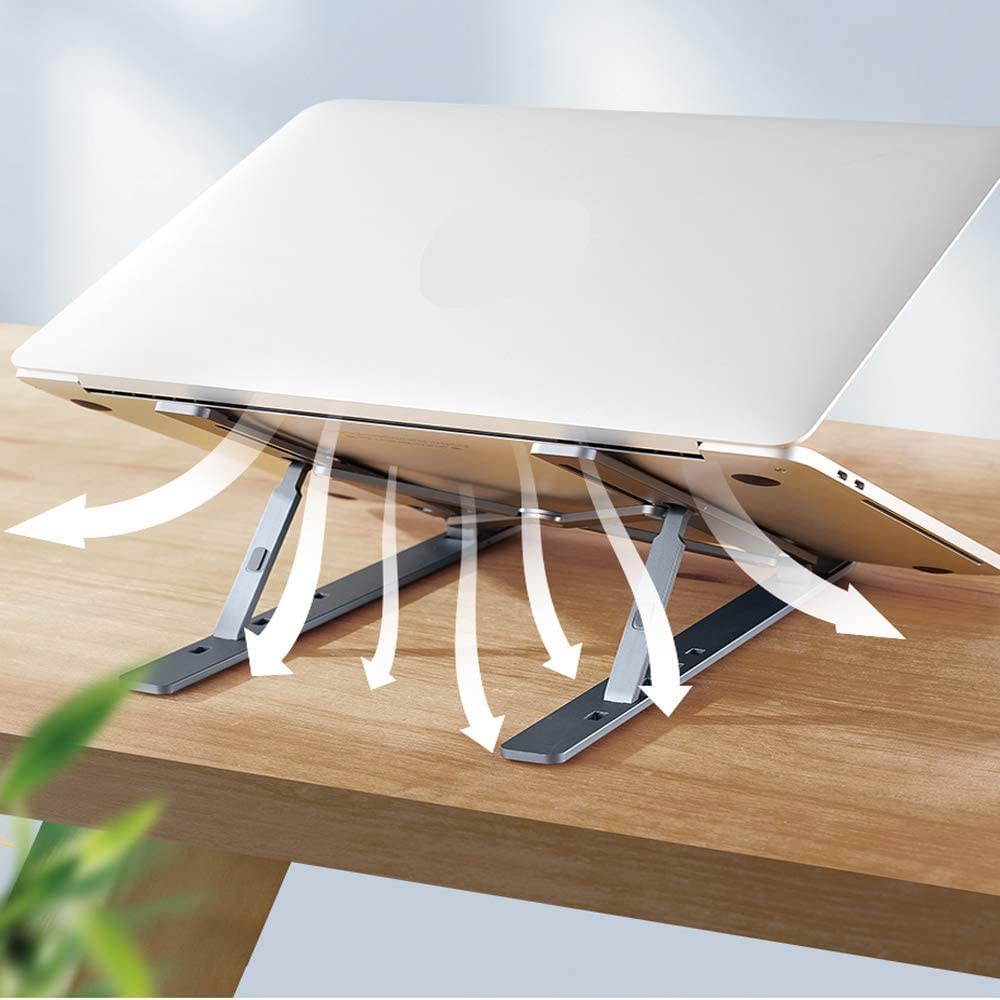 FlexMate X Foldable Adjustable Metal Laptop & Mobile Stand – Universal Fit for All Devices