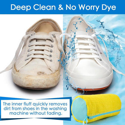Tusmad Shoe Washing Machine Bag, Invisible & Rust-Free Zipper Side Opening Shoe Washing Bag for Washer and Dryer, Shoe Laundry Bags for Sneakers Socks, Bras, Blouse,Hosiery,Lingerie