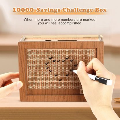 Money Saving Box for Adult 100000 -Money Box, Money Saving Box,1 Lakh Money Saving Box,Money Collecting Box Adult Kids, Small Amount Big Storage 100000 Savings Wooden Money Box,Challenge Box