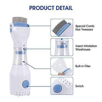 240V Electrical Head Lice Comb Lice Solution Chemical Free Kills Head Lice Capture Lice Removal Treatment Lice Combs and Vacuums Machine for lice removed from Head V-Comb
