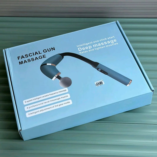 Fascia Gun Deep Tissue Massage Gun – 6 Speed | 4 Massage Heads | Muscle Relaxation & Pain Relief
