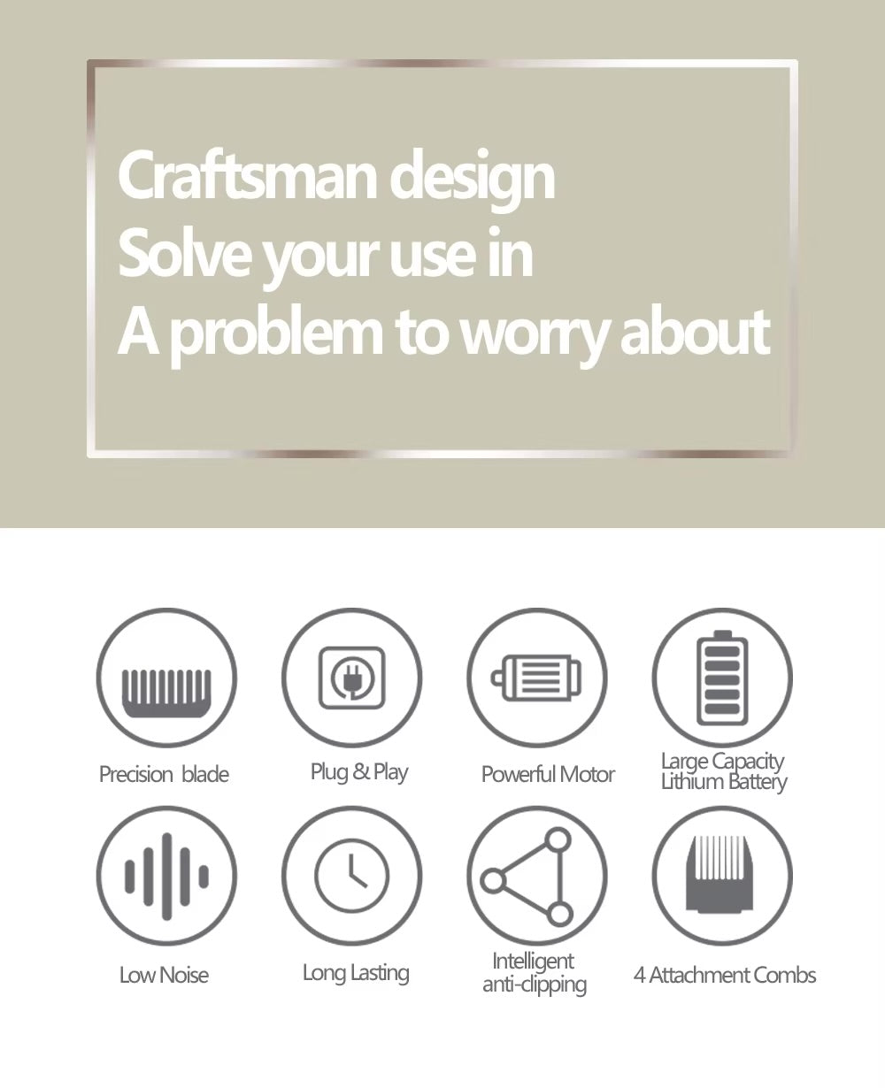 HTC AT-538 Electric Small Size Trimmer For Men - Precision Cutting, Rechargeable, Compact, For Men & Women