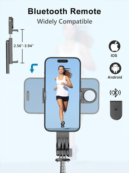 EFEX Multi-Function Selfie Stick Tripod Long Selfie Stick for iPhone&Android Multiple Mount for Camera Gopro Fill Light Aluminum Portable Mobile Tripod with Bluetooth Remote