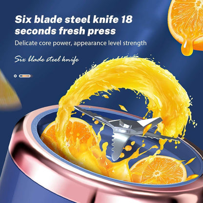 PORTABLE JUICER BLENDER for Smoothies and Juices, USB Rechargeable Mini Bottle Mixer Shake Maker Machine with 1800Mah Rechargeable Battery, 400 ML Jar