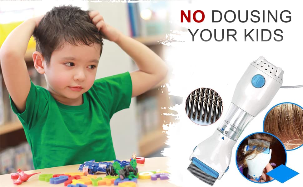 240V Electrical Head Lice Comb Lice Solution Chemical Free Kills Head Lice Capture Lice Removal Treatment Lice Combs and Vacuums Machine for lice removed from Head V-Comb