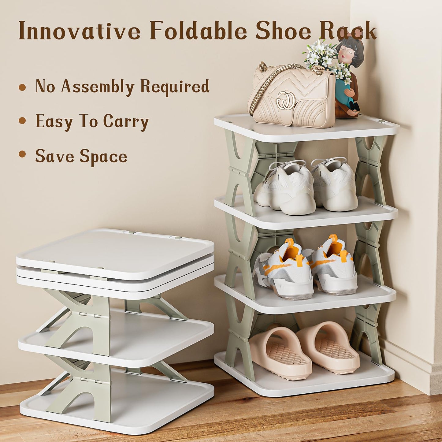 4 Tier Shoe Rack Foldable