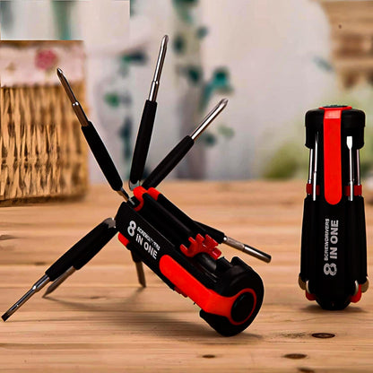 8 In 1 Multi-Function Screwdriver Kit With LED Portable Torch
