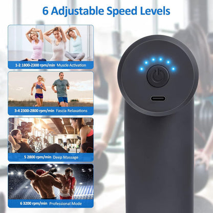 Full Body Gun Massager for Pain Relief with 4 Attachments