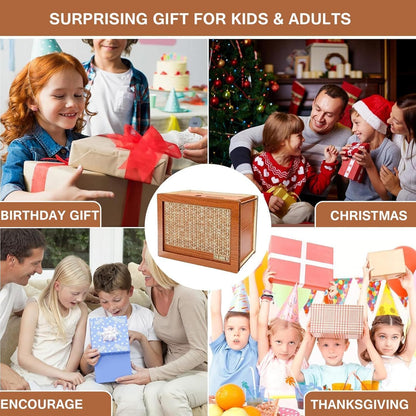 Money Saving Box for Adult 100000 -Money Box, Money Saving Box,1 Lakh Money Saving Box,Money Collecting Box Adult Kids, Small Amount Big Storage 100000 Savings Wooden Money Box,Challenge Box