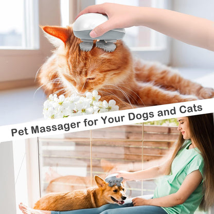 X DAVIES Electric Head,Scalp Massager| Rechargeable Head Kneading Massage Machine| 3 Speed Mode Handheld,Scalp Body Massager for Hair Growth,Deep Clean & Stress Relaxation (White)