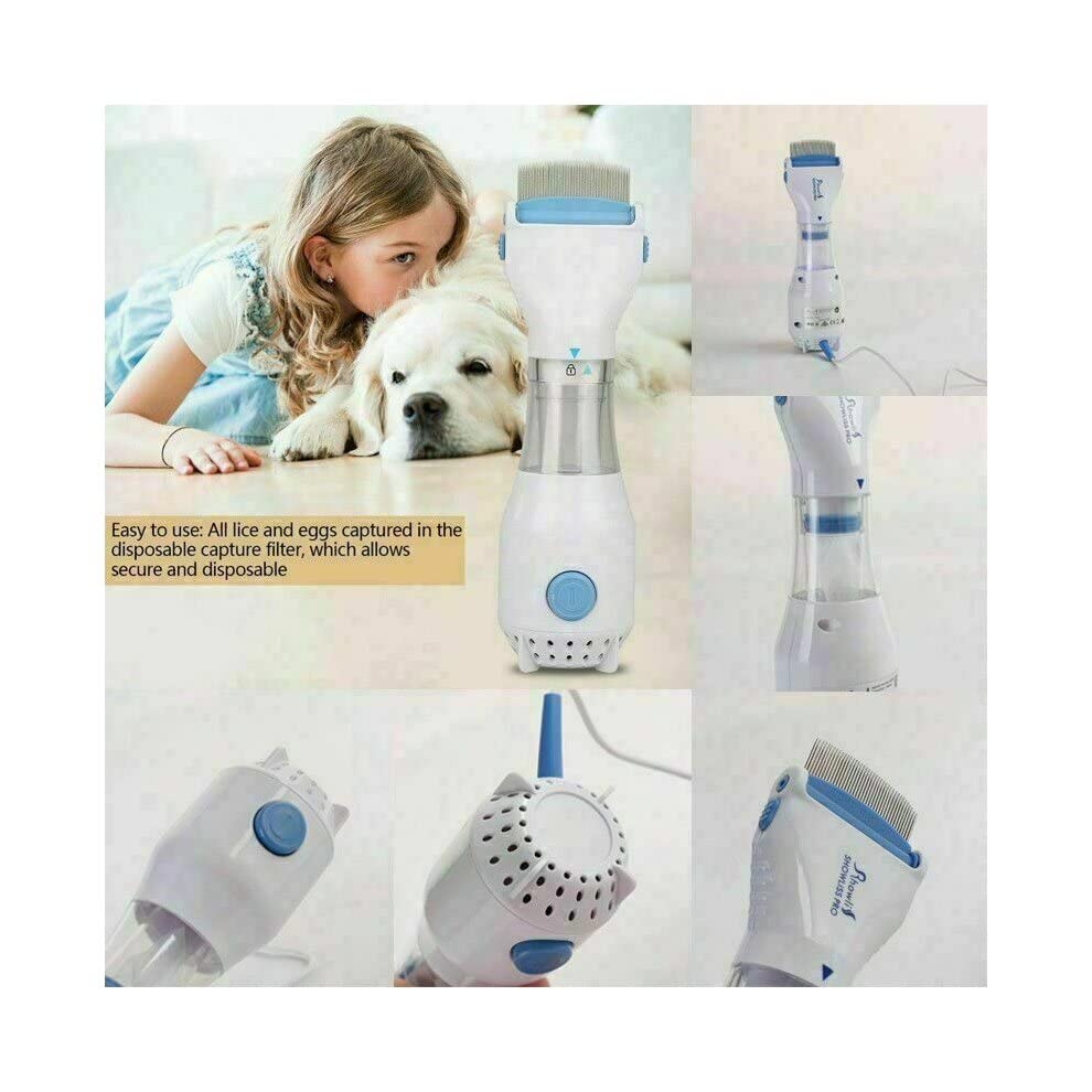 240V Electrical Head Lice Comb Lice Solution Chemical Free Kills Head Lice Capture Lice Removal Treatment Lice Combs and Vacuums Machine for lice removed from Head V-Comb