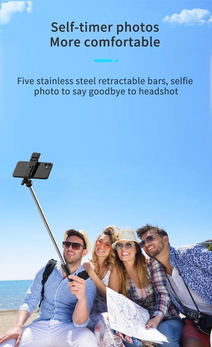 EFEX Multi-Function Selfie Stick Tripod Long Selfie Stick for iPhone&Android Multiple Mount for Camera Gopro Fill Light Aluminum Portable Mobile Tripod with Bluetooth Remote