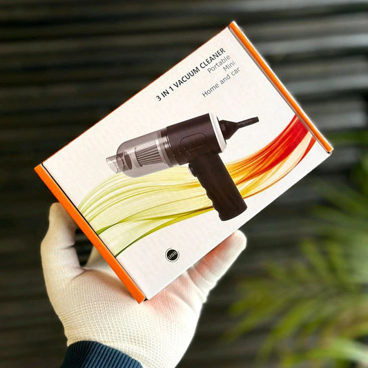 3 In 1 Portable Vacuum Cleaner Duster Blower Air Pump Wireless Handheld Clean Microscopic Dust Like Car, Home,Computer, Laptop, Flower, Mirror Vehicle Interior Cleaner